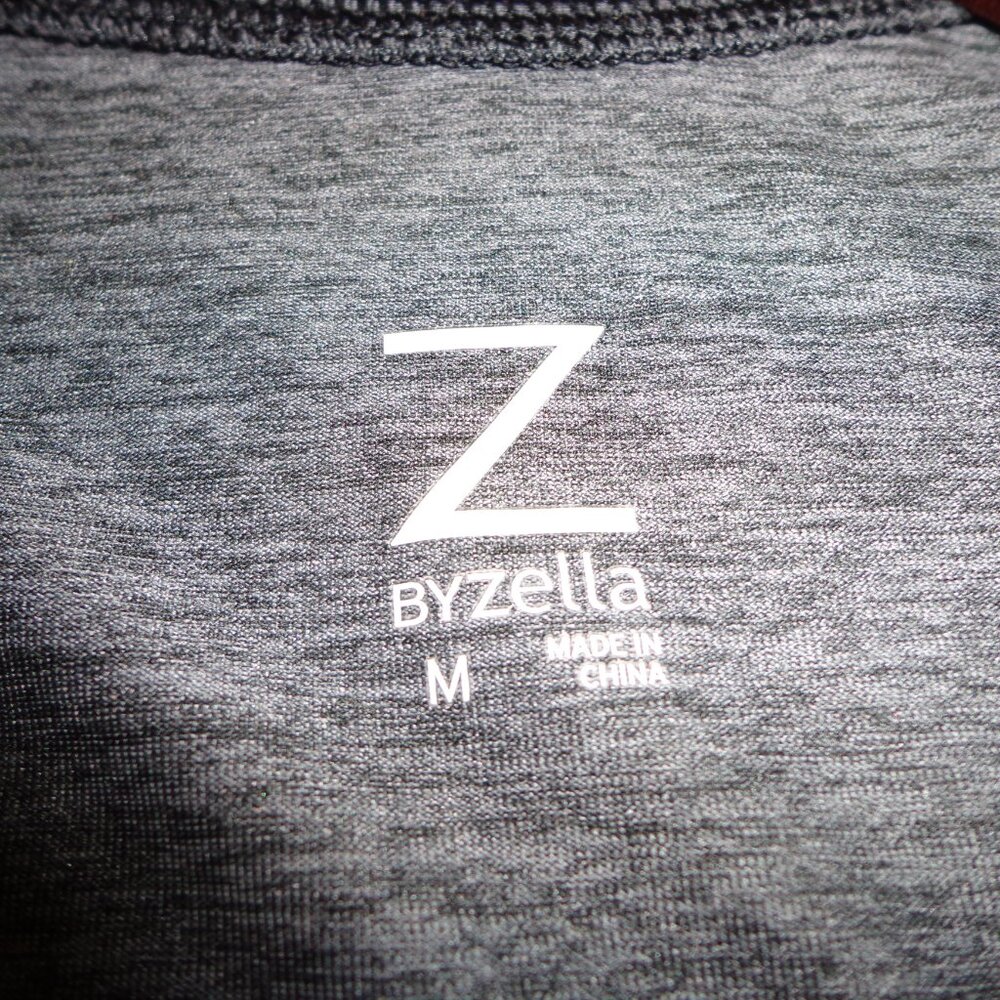 Z By Zella T-Shirt M Heather Charcoal Grey Cap Sleeves Surge Stitched Back Pleat - Picture 9 of 11